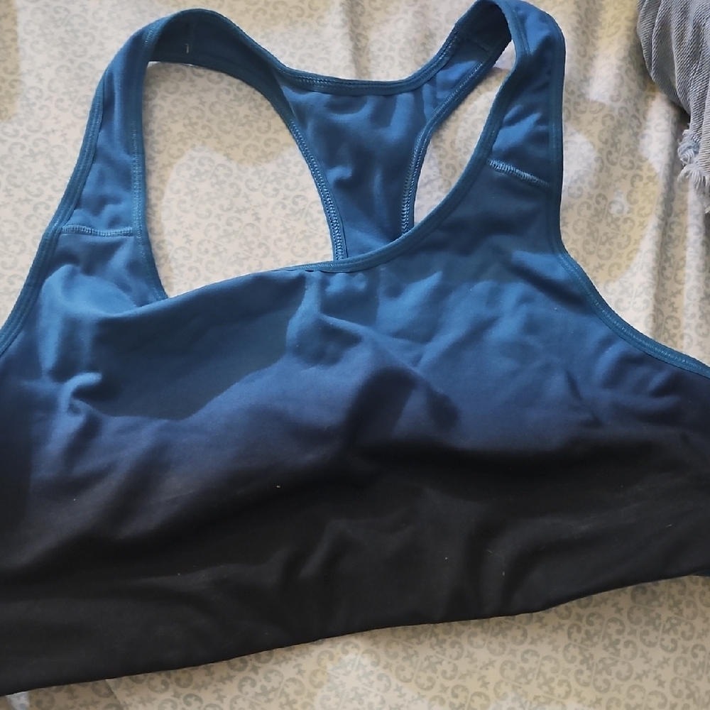 Old Navy Blue and Black Racerback Sports Bra